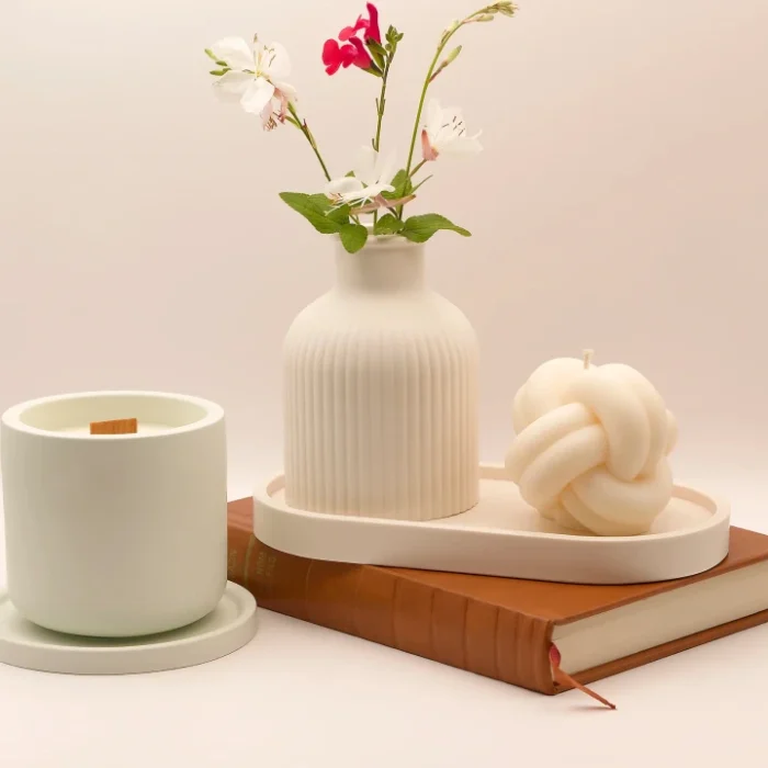 Jasmonito dekoratyvinių aksesuarų rinkiniai – indeliai, padėkliukai ir žvakės stilingam namų interjerui