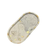 Padėkliukas ovalus baltas su rožyte (PD005-1)1 (150X150)