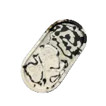 Padėkliukas ovalus baltas su rožyte (PD005-3) (150X150)